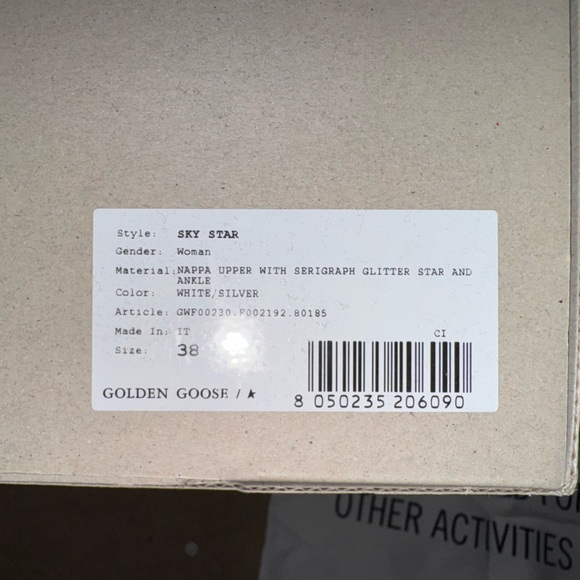 GOLDEN GOOSE women's sky-star with signature on the ankle and silver inserts - Picture 12 of 13